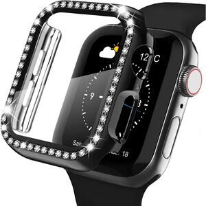 2pk Bling Screen Protector Case Cover For Apple Watch 3/2/1 - 38mm Black Clear